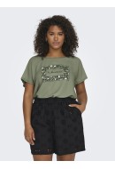 Women Blouse Only Carmakoma Carketty Life Mix Deep Lichen Green /Animal
