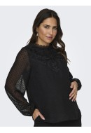 Women Blouse Only Olmpolina Lace Black