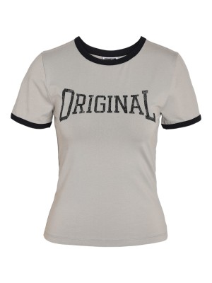 Women T-shirt Noisy May Nmkatinka Gosh Gray Print Original