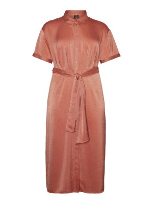 Dress Vero Moda Curve Vmconilla 2/4 7/8 Burnt Sienna