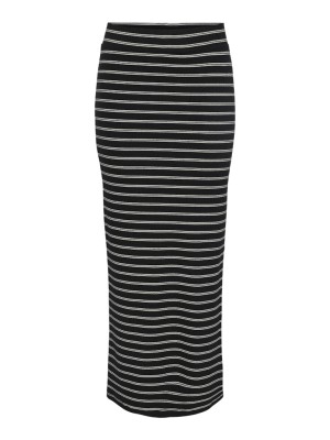 Fusta Pieces Pcfolly Hw Ankle Black/White