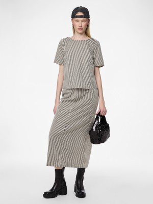 Fusta Pieces Pcmacy Hw Ankle Cloud Cream/Black