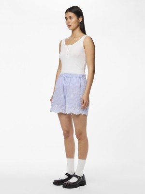 Pantaloni Scurti Dama Pieces Pcfrida Mw PrinceBlue/Bright White