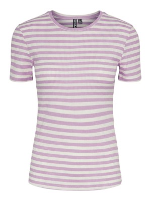Tricou Dama Pieces Pcruka Pink Lavander/Cloud Dancer