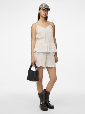 Pantaloni Scurti Dama Pieces Pcfrida Mw Nomad/Bright White