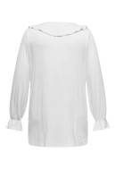 Women Blouse Only Carmakoma Carclarisa Life V-Neck Frill Bright White