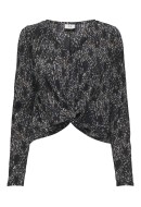 Women Blouse Jacqueline De Young Jdysienna Knot Black Animal