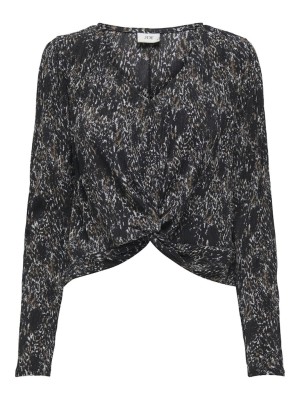 Women Blouse Jacqueline De Young Jdysienna Knot Black Animal