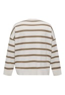 Cardigan Dama Only Carmakoma Carama Life Stripe V-Neck Birch Stripes Maltball