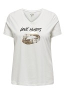 Tricou Dama Only Carmakoma Carlydia Life V-Neck Cloud Dancer