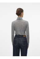 Women Blouse Vero Moda Vmisadora Rollneck Medium Grey Melange