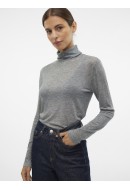 Women Blouse Vero Moda Vmisadora Rollneck Medium Grey Melange