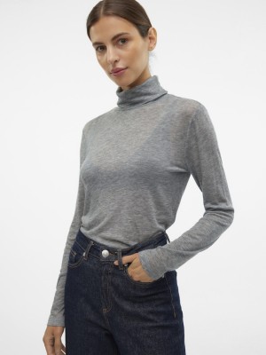 Bluza Dama Vero Moda Vmisadora Rollneck Medium Grey Melange
