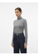 Women Blouse Vero Moda Vmisadora Rollneck Medium Grey Melange