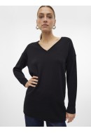 Pulover Dama Vero Moda Vmgold Roll Long V-Neck Black