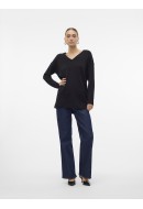 Pulover Dama Vero Moda Vmgold Roll Long V-Neck Black