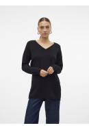 Pulover Dama Vero Moda Vmgold Roll Long V-Neck Black
