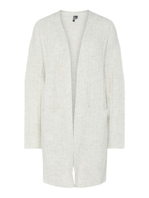 Cardigan Dama Pieces Pcnana O-Neck Light Grey Melange