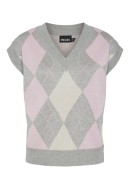 Vesta Dama Pieces Pcdelma V-Neck Light Grey Melange Pattern Birch/Roseate Spondil