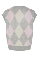 Vesta Dama Pieces Pcdelma V-Neck Light Grey Melange Pattern Birch/Roseate Spondil