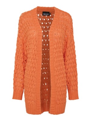 Cardigan Dama Pieces Pcjess O-Neck Mandarin Orange