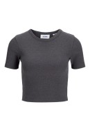 Women T-shirt Jjxx Jxflorie Str Rib Dark Grey Melange
