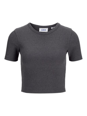 Women T-shirt Jjxx Jxflorie Str Rib Dark Grey Melange