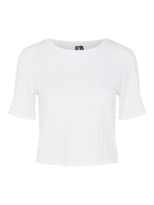 Bluza Dama Pieces Pcannu Cropped Cloud Dancer