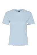 Tricou Dama Pieces Pcfia O-Neck Pointelle Cashmere Blue