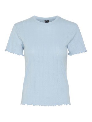 Tricou Dama Pieces Pcfia O-Neck Pointelle Cashmere Blue