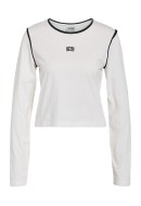 Bluza Dama Noisy May Nmmolly Crop Cloud Dancer Detail Obsidian