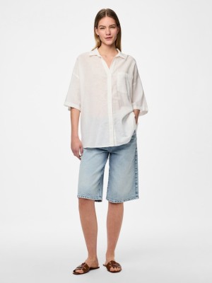 Camasa Dama Pieces Pcsatinka 2/4 Cloud Dancer