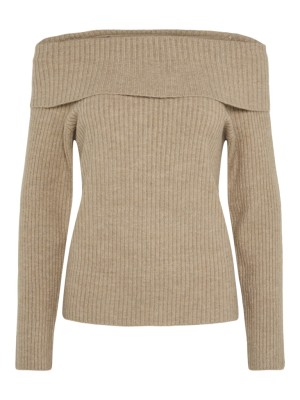 Pulover Dama Pieces Pcamaya Offshoulder White Pepper