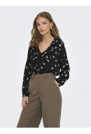 Bluza Dama Jacqueline De Young Jdymarika Life Flounce Black/Peyote Leaf