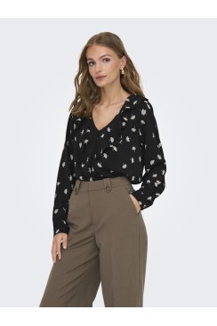 Bluza Dama Jacqueline De Young Jdymarika Life Flounce Black/Peyote Leaf