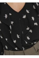 Bluza Dama Jacqueline De Young Jdymarika Life Flounce Black/Peyote Leaf