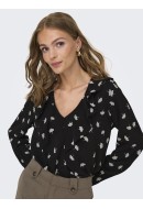 Bluza Dama Jacqueline De Young Jdymarika Life Flounce Black/Peyote Leaf