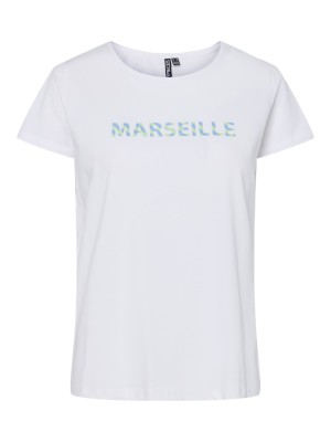 Women T-shirt Pieces Pctilly O-Neck Bright White