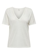 Tricou Dama Only Onllorenda V-Neck Cloud Dancer