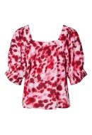 Bluza Dama Pieces Pcandy 2/4 Square Pink Tulle Abstract