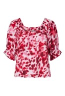 Bluza Dama Pieces Pcandy 2/4 Square Pink Tulle Abstract