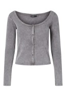 Cardigan Dama Pieces Pcfetty Wash Medium Grey Melange