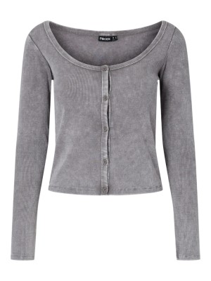 Cardigan Dama Pieces Pcfetty Wash Medium Grey Melange