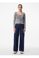 Cardigan Dama Pieces Pcfetty Wash Medium Grey Melange