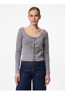 Cardigan Dama Pieces Pcfetty Wash Medium Grey Melange