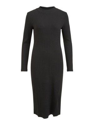 Dress Vila Vibalu Crew Neck Midi Black