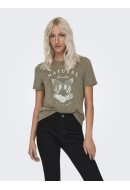 Tricou Dama Only Onlfree Life CroBack Walnut Print Natural